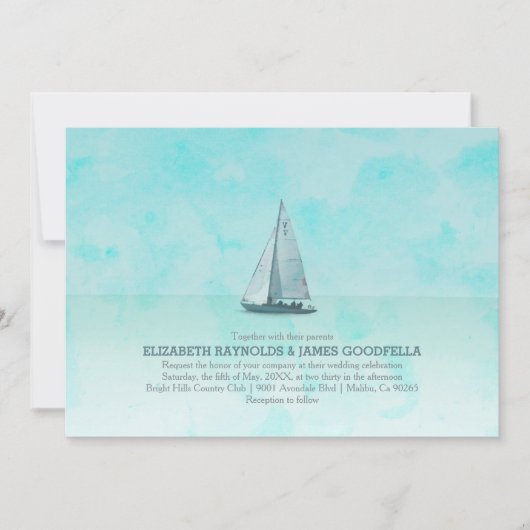Invitations de mariage de bateaux fantasques (Devant)