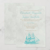 Invitations de mariage de bateaux rustiques (Devant / Derrière)