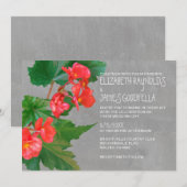 Invitations de mariage de Begonia (Devant / Derrière)