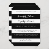 Invitations de mariage de Black and White Stripes (Devant / Derrière)