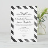 Invitations De Mariage De Black Et White Stripes (Debout devant)