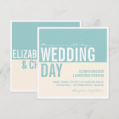 Invitations de mariage de blocs graphiques moderne (Devant / Derrière)