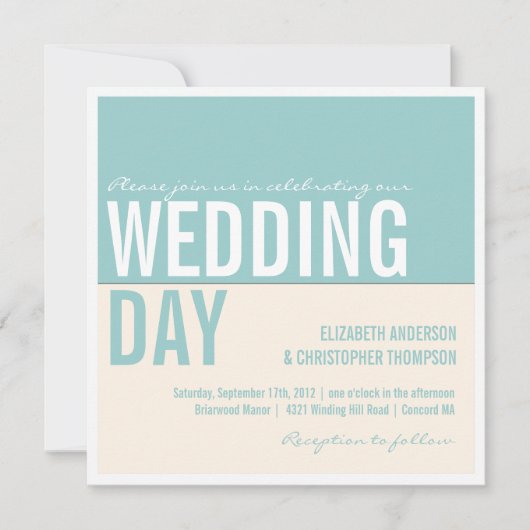 Invitations de mariage de blocs graphiques moderne (Devant)