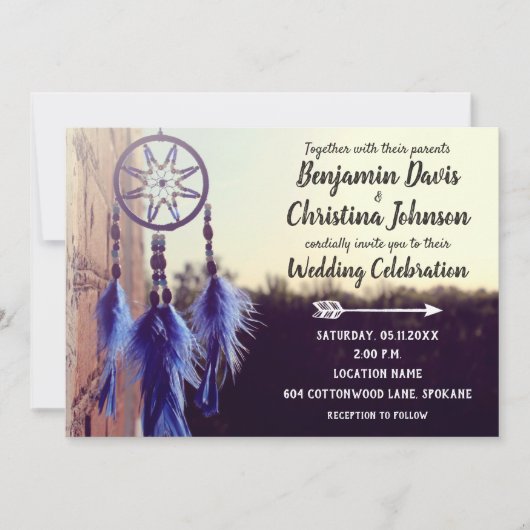Invitations de mariage de Bohême (Devant)