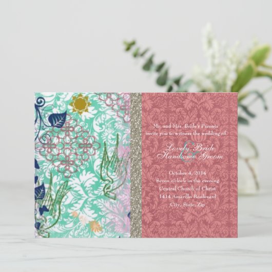 Invitations de mariage de Boho Chic Gypsy Ragbag (Debout devant)