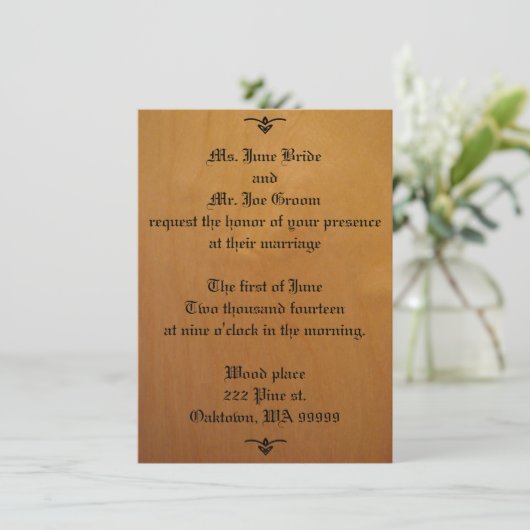 Invitations de mariage de bois (Debout devant)