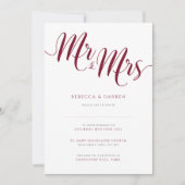Invitations de mariage de Bourgogne Mr & Mrs Invit (Devant)