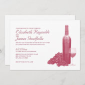 Invitations de mariage de bouteille de vin (Devant / Derrière)
