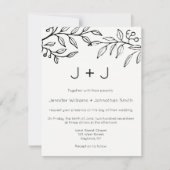 Invitations de mariage de branches modernes (Devant)