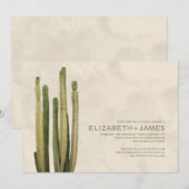 Invitations de mariage de cactus de pays (Devant / Derrière)