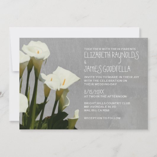 Invitations de mariage de Calla Lily (Devant)
