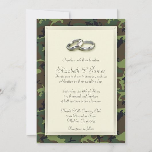 Invitations de mariage de Camo (Devant)