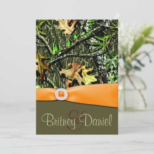 Invitations de mariage de Camo de chasse (Debout devant)