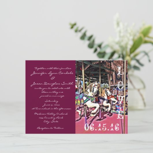 Invitations de mariage de carnaval d'amour de (Debout devant)