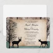 Invitations de mariage de cerfs de Woodsy rustique (Devant / Derrière)