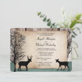 Invitations de mariage de cerfs de Woodsy rustique (Debout devant)