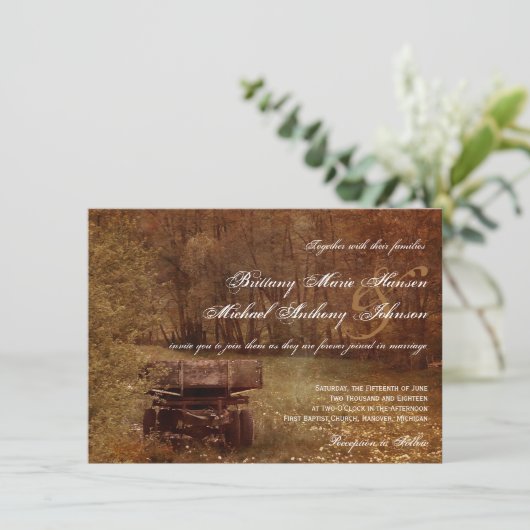 Invitations de mariage de champions rustiques (Debout devant)