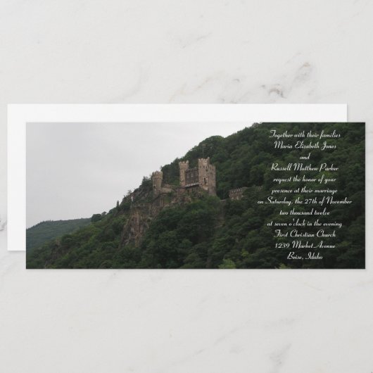 Invitations de mariage de château (Devant / Derrière)