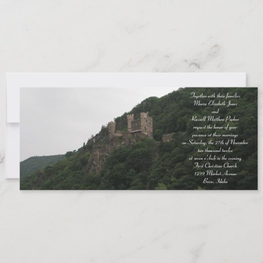 Invitations de mariage de château (Devant)