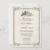 Invitations de mariage de château de conte de fées (Devant)