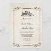 Invitations de mariage de château de conte de fées (Devant / Derrière)