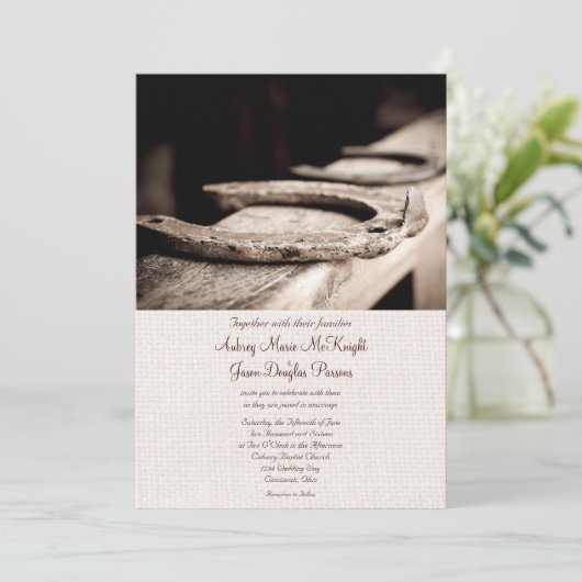 Invitations de mariage de chaussures Rustic Wester (Debout devant)