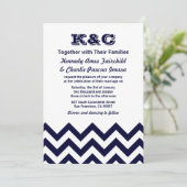 Invitations de mariage de Chevron (Debout devant)