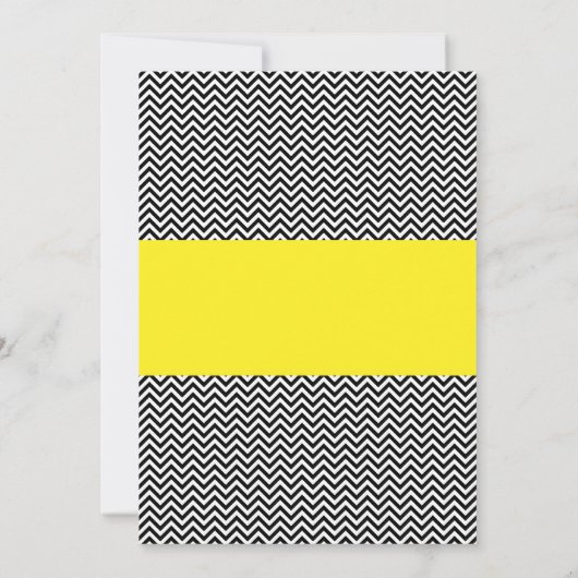 Invitations de mariage de Chevron jaune et noir (Dos)