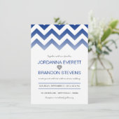 Invitations de mariage de Chevron Ombre de bleu (Debout devant)
