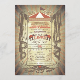Invitations de mariage de cirque de carnaval