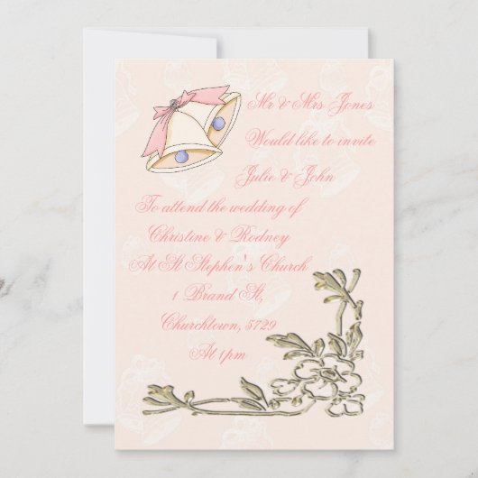 Invitations de mariage de cloches (Devant)