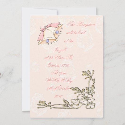 Invitations de mariage de cloches (Dos)