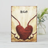 Invitations de mariage de coeur à ailes par (Debout devant)