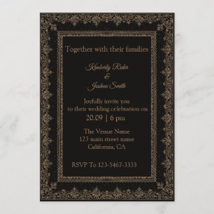 Invitations de mariage de conception de cadre vint