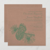 Invitations de mariage de cônes de pin rustique (Devant / Derrière)