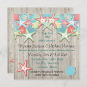 Invitations de mariage de coquillages tropicaux (Devant / Derrière)