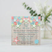 Invitations de mariage de coquillages tropicaux (Debout devant)