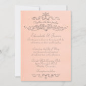 Invitations De Mariage De Corail De Luxe Simple (Devant)
