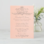 Invitations De Mariage De Corail De Luxe Simple (Debout devant)