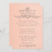 Invitations De Mariage De Corail De Luxe Simple (Devant / Derrière)