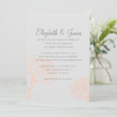 Invitations de mariage de corail moderne sur mesur (Debout devant)