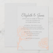 Invitations de mariage de corail moderne sur mesur (Devant / Derrière)