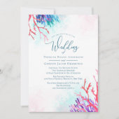 Invitations de mariage de corail océanique (Devant)