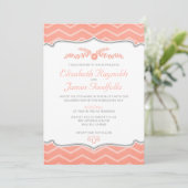 Invitations de mariage de Coral Zigzag (Debout devant)