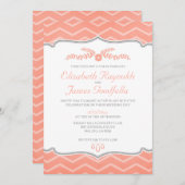 Invitations de mariage de Coral Zigzag (Devant / Derrière)