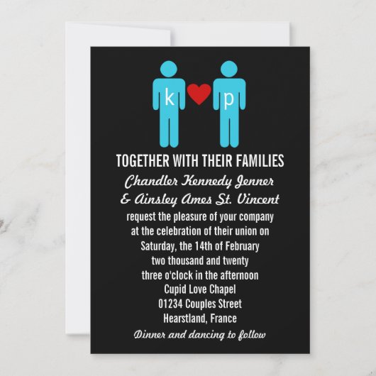 Invitations de mariage de couples d'amour de (Devant)