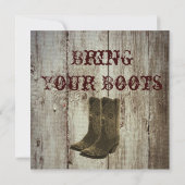 Invitations de mariage de cow-boys à vos bottes (Dos)