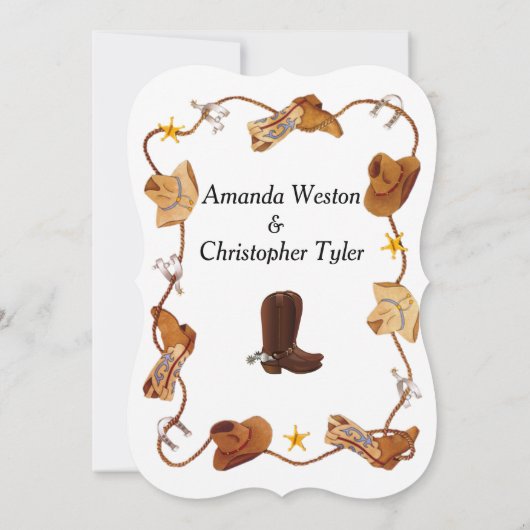 Invitations de mariage de Cowboy (Dos)