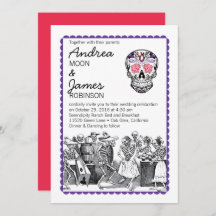 Invitations de mariage de crâne de squelettes de