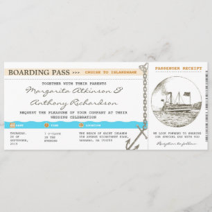 invitations de mariage de croisière de carte